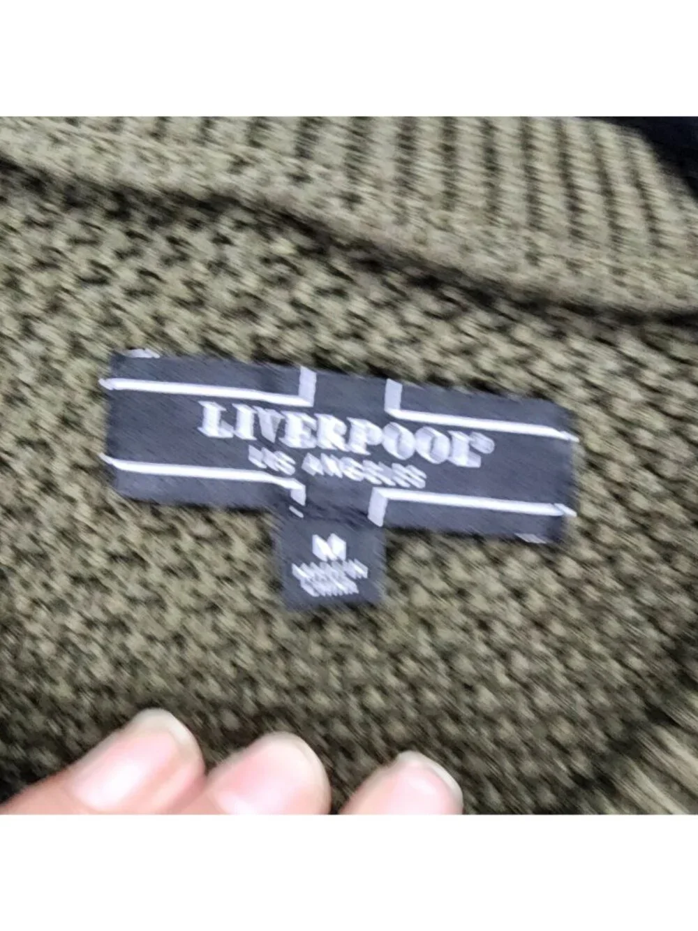 Liverpool Sweater Mens Medium Green Acrylic Blend Long Sleeve Pullover *NWT*